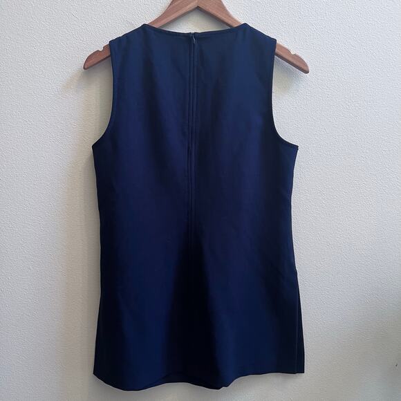 Trina Turk Midnight Blue Side Slits Blouse Sleeveless Tops Women's Size 6 NWT - Picture 2 of 5